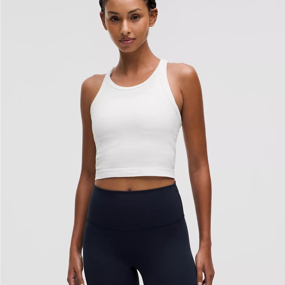 Lululemon white Swiftly Tech Cropped Racerback Tank Top 2.0